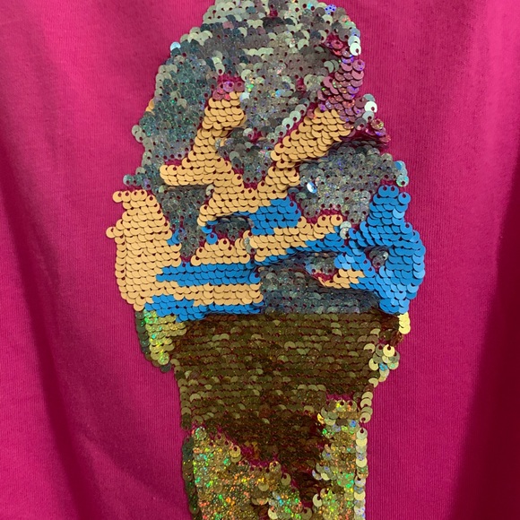 NWT Girls hot pink barbie pink tank top with sequence ice cream cone - Picture 2 of 5